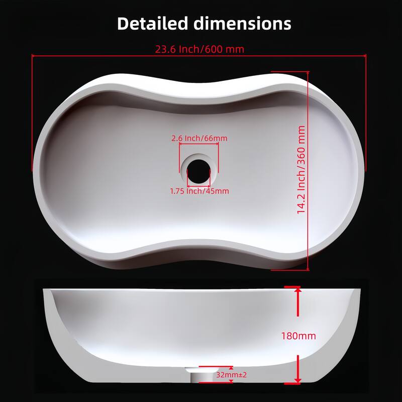 Roomfitters Marble Bathroom Vessel Sink, Natural Stone Countertop Wash Basin, Polished Oval Vanity Sink