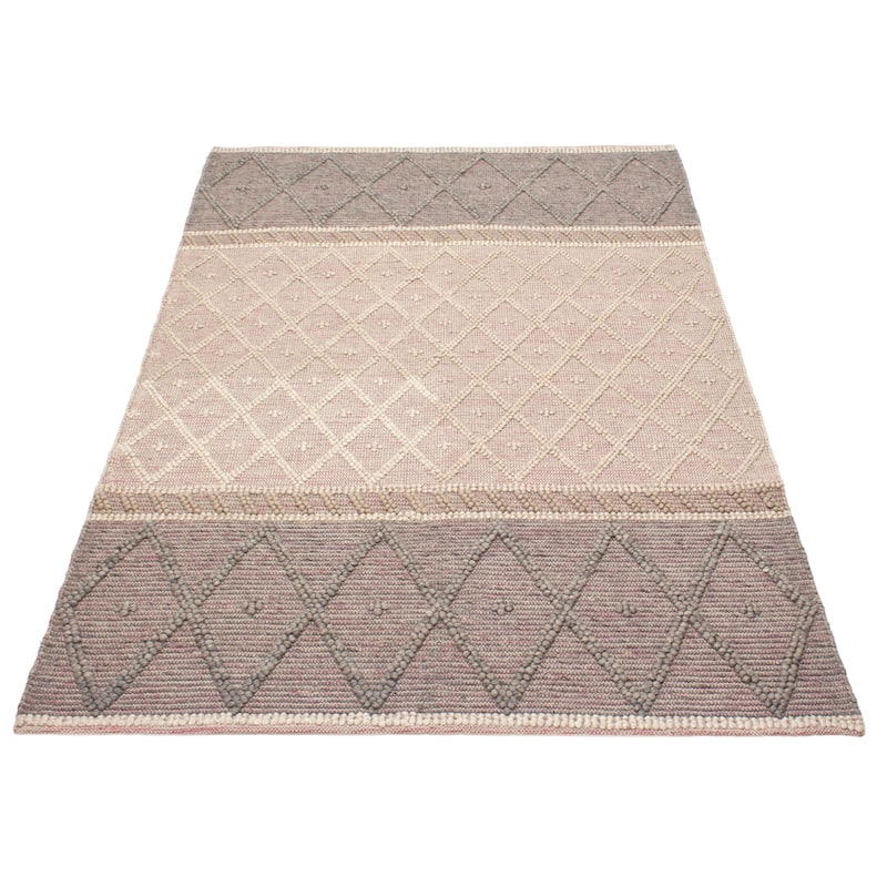 ECARPETGALLERY Braid weave Sienna Grey Wool Rug - 6'2 x 9'2