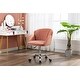 preview thumbnail 5 of 8, Modern Swivel Office Chair with Casters, Adjustable Lift Height, Pink