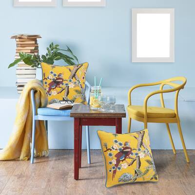 Sevita Yellow Bird of Paradise Throw Pillow