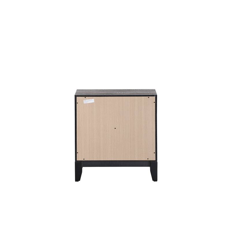Modern Gray Nightstand with Smooth Drawers