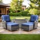 Option Grey Wicker / Blue Cusion