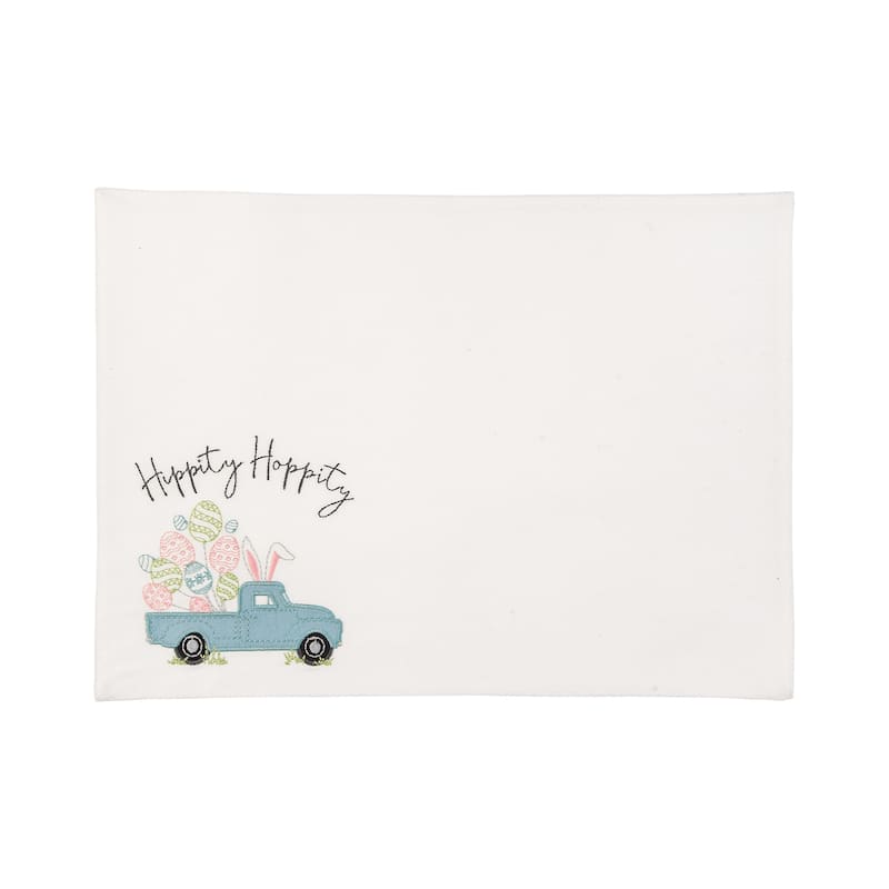 Hippity Hoppity Easter Truck Embroidered Placemat Set of 6 - Set of 6