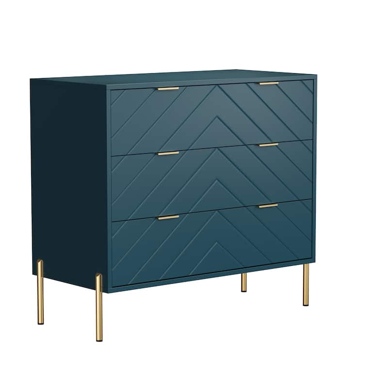 Clihome 3-Drawer Storage Chest Dresser for Bedroom
