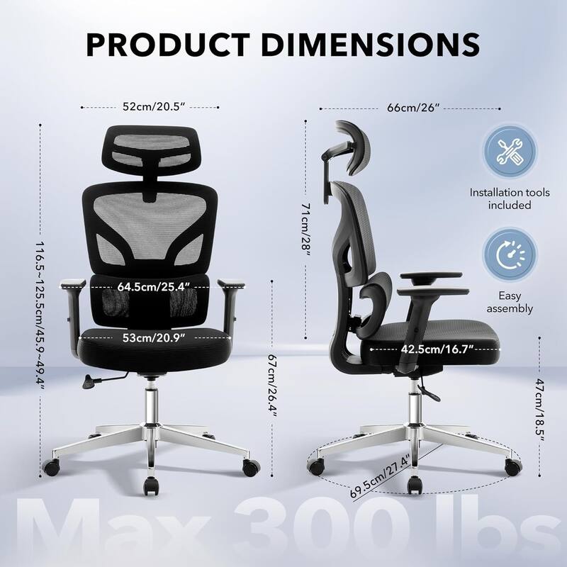 Ergonomic Office High-Back Computer Gaming Chair for Home, Office