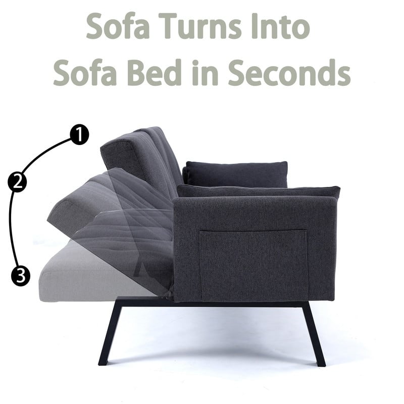 70" Cotton And Linen Cushion Sofa