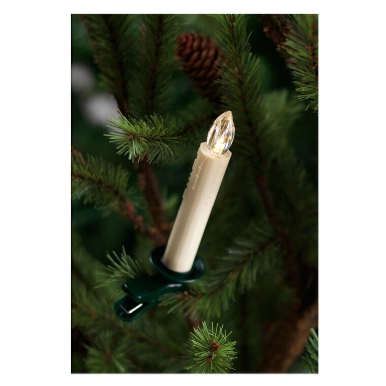 Shop 12 Battery Operated White Led Candle Clip On Christmas Lights Green Wire Overstock 16551204