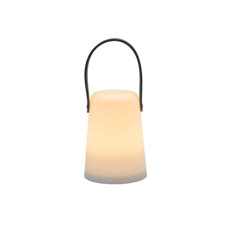Small LED Lighted Flameless Outdoor Lantern Candle - 5.5" - White and Gray