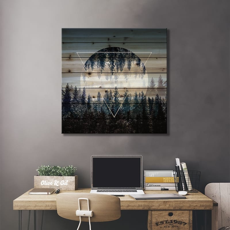Woods IV Print On Wood by Mareike Böhmer - Multi-Color