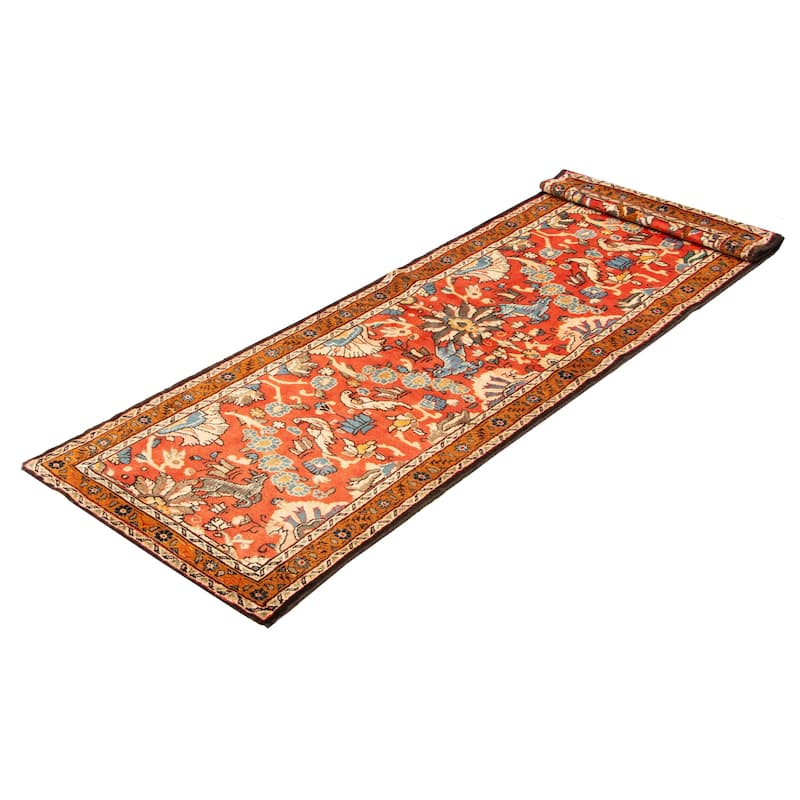 ECARPETGALLERY Hand-knotted Andelz Red Wool Rug - 3'1 x 9'8