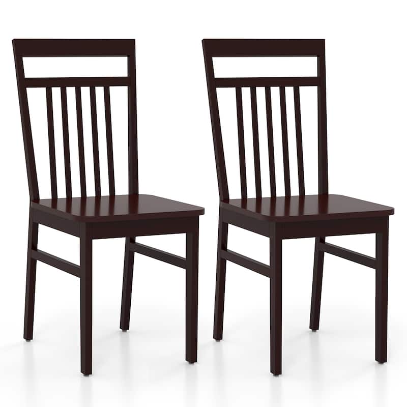 Costway Farmhouse Dining Chair Set of 2/4 Armless Wooden Chair with - Set of 2 - Set of 2