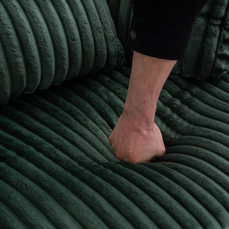 Corduroy Swivel Chair with 4 Pillows