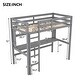 preview thumbnail 4 of 16, Sturdy Twin Size Loft Bed with Desk, Shelves, and Ladder for Kids