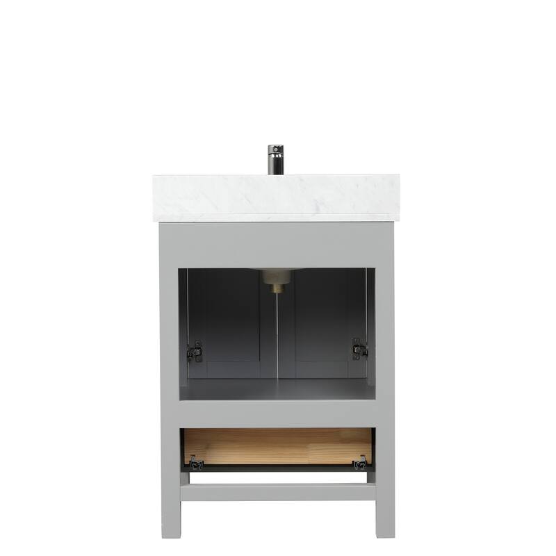 Blossom Geneva 24" Solid Wood Vanity w/ Marble Top, Sink & Mirror