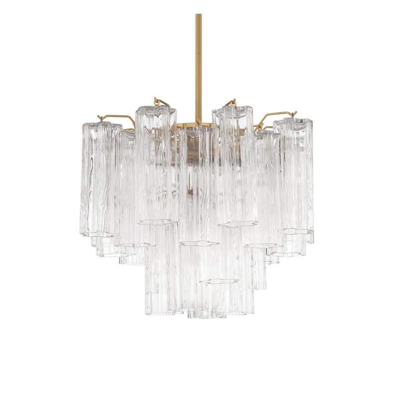 Crystorama Lighting Group ADD-300-CL Addis 4 Light 18" Wide Waterfall - Aged Brass