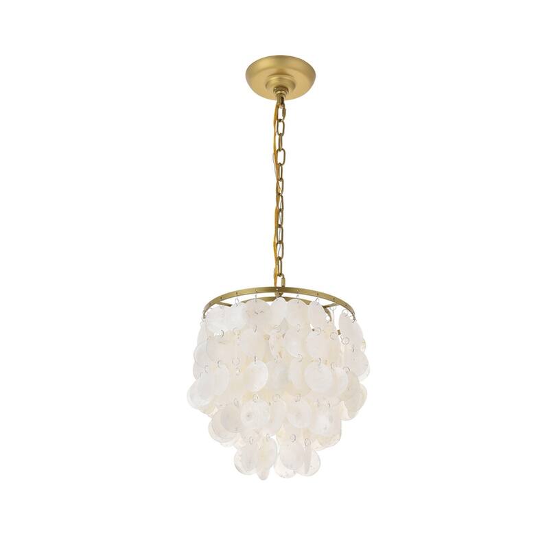 Selene Shell/ Brass 1-light Pendant