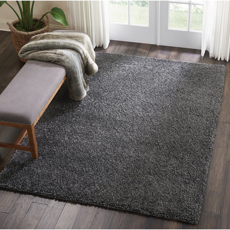 Nourison Malibu Shag Modern Plush Solid Area Rug