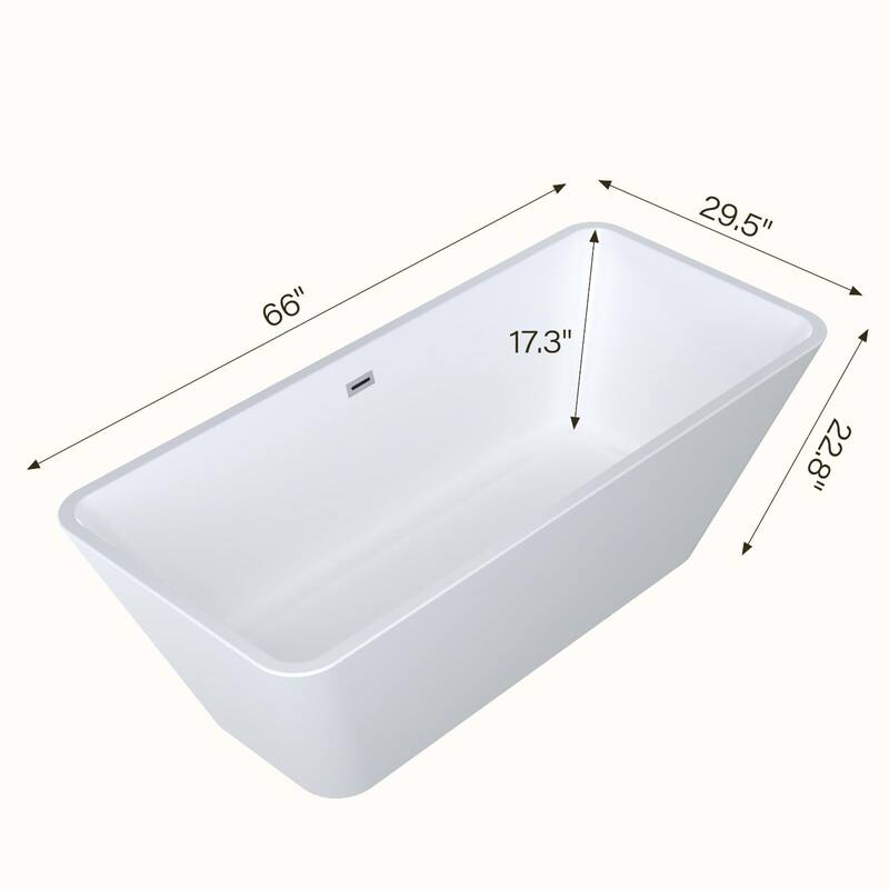 59/66" Acrylic Freestanding Bathtub