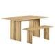 preview thumbnail 2 of 10, Amistad 60" Wood Dining Table and Bench Set Oak