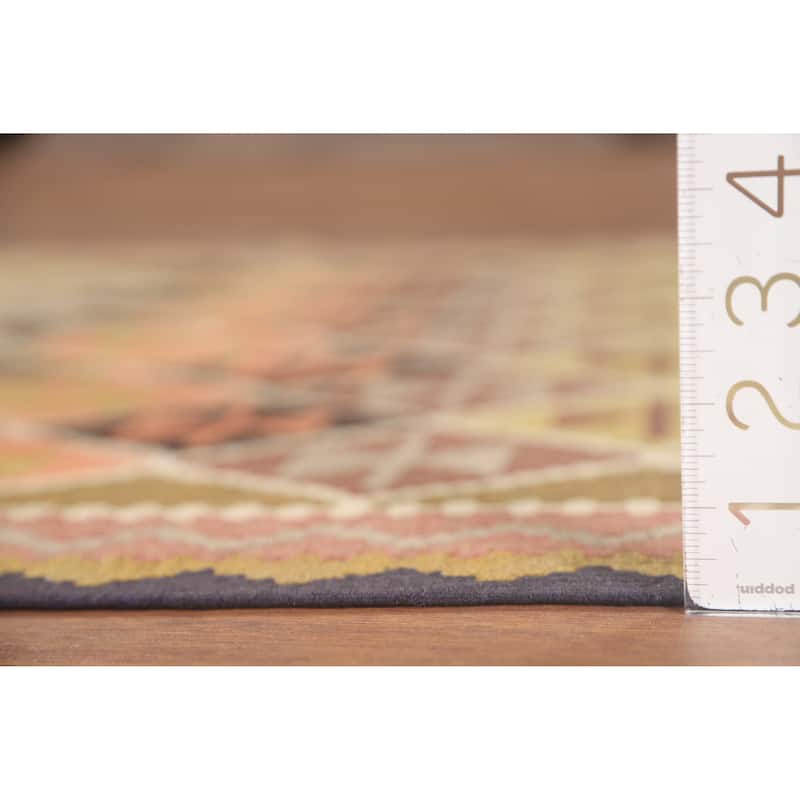 Trellis Kilim Qashqai Persian Accent Rug Flatweave Wool Carpet - 3'5" x 5'10"