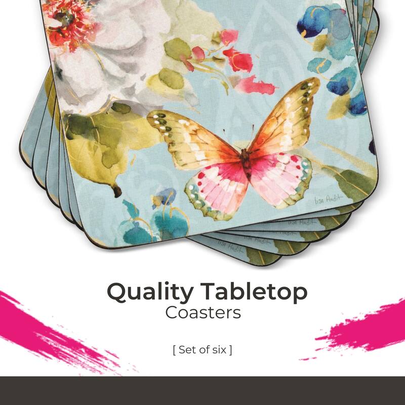 Pimpernel Set of 6 Colorful Breeze Coasters - 4 Inches Sq.