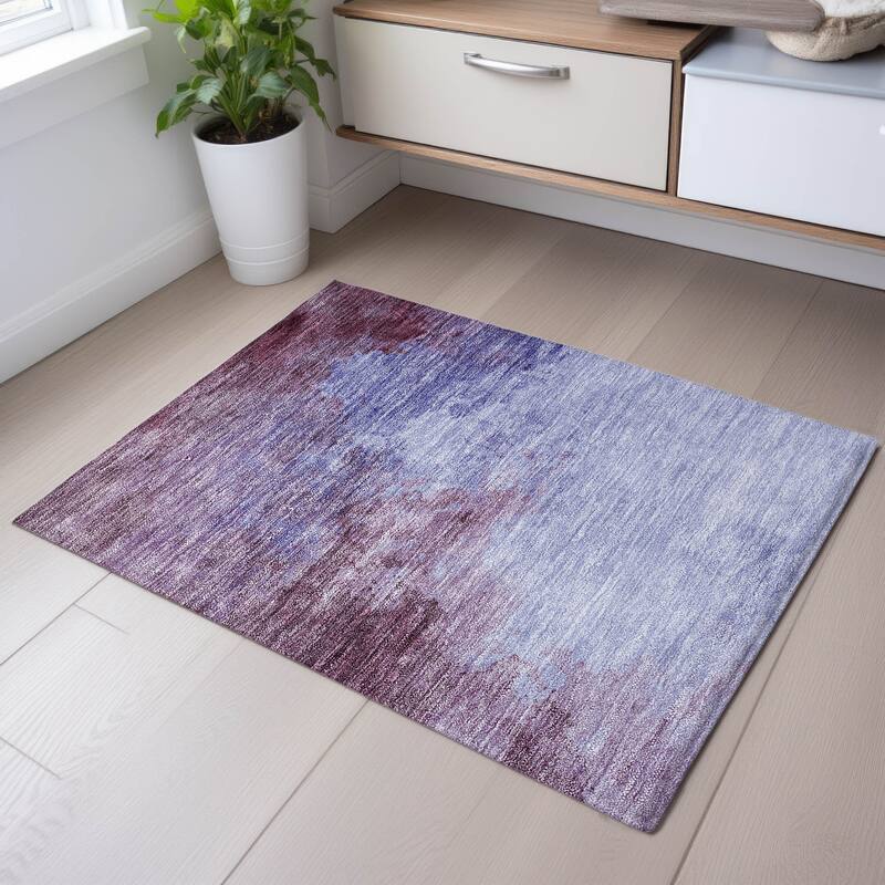Premium Washable Super Soft Chic Modern Mayfield Rug - Purple - 1'8" x 2'6"