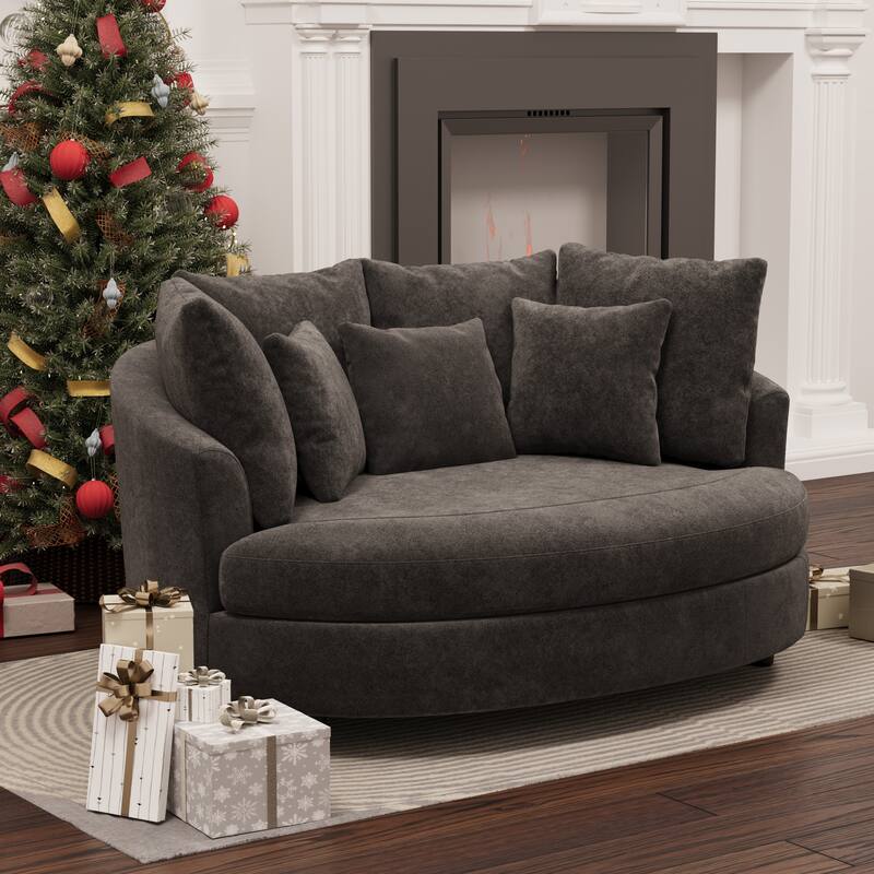 70.1"W Modern Chenille Loveseat with 7 Cushions,Oversized Accent chair