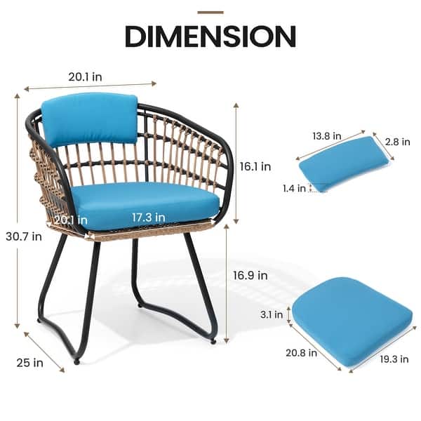 dimension image slide 0 of 4, 9PC Patio Outdoor Aluminum Dining Table Sets with Umbrella Hole with Rattan Chair