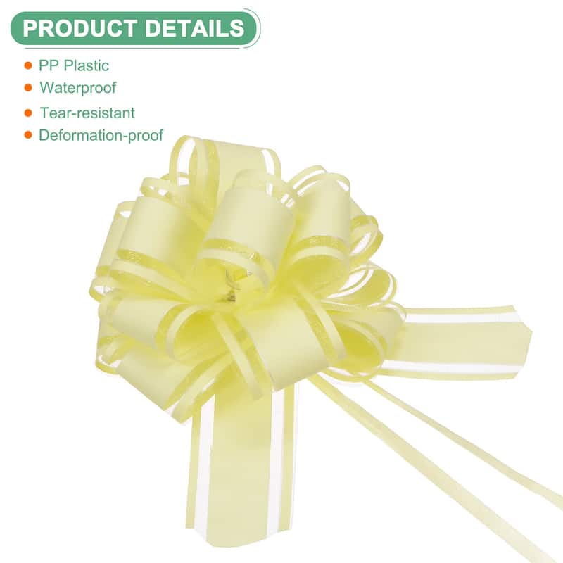 10pcs Large Pull Bow 6 Inch Bows for Wedding Baskets Decorations - Yellow
