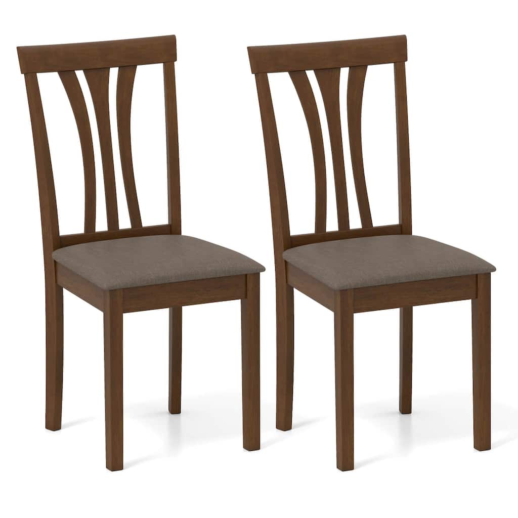 Costway Dining Chairs Set of 2/4 Linen Fabric Dining Room Chairs with