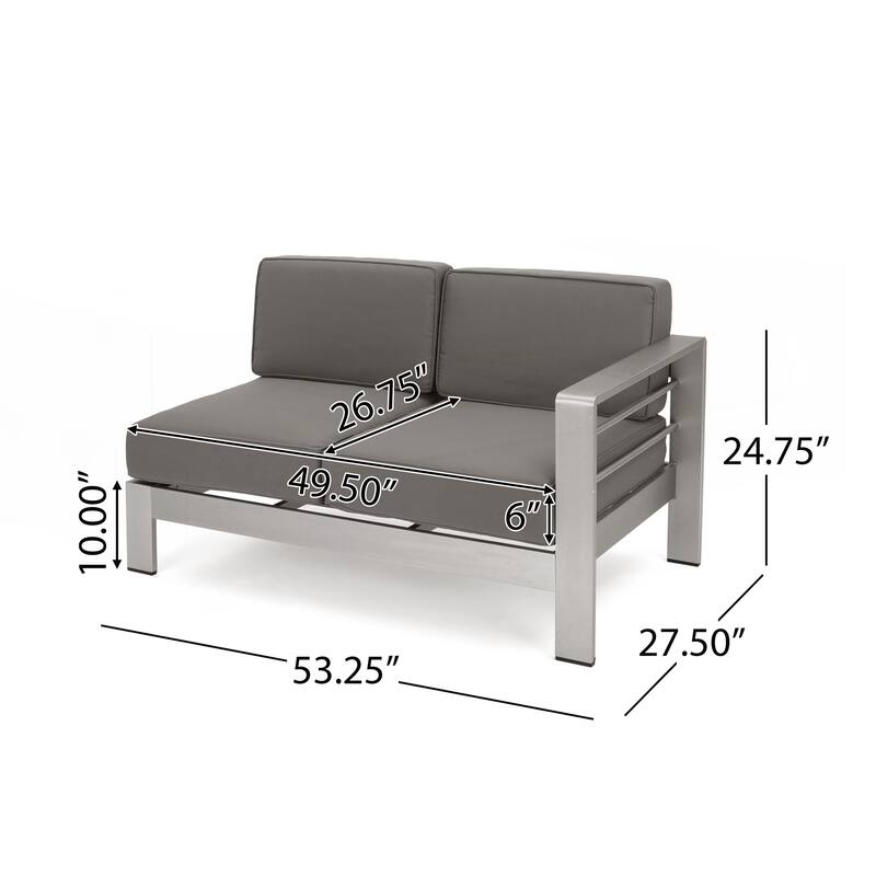 Outdoor 4 - Person Aluminum Patio Sectional set