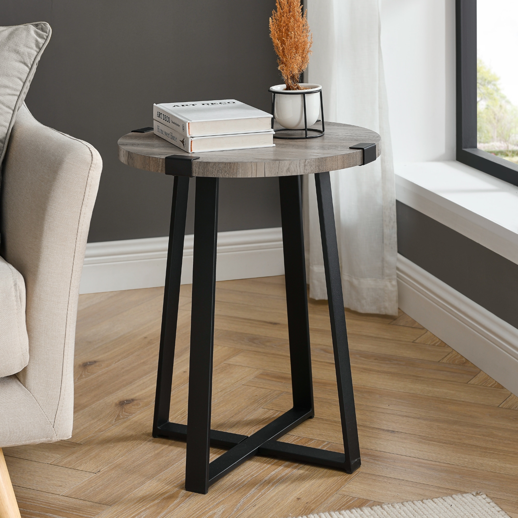 Carbon loft kenyon round hot sale metal wrap side table