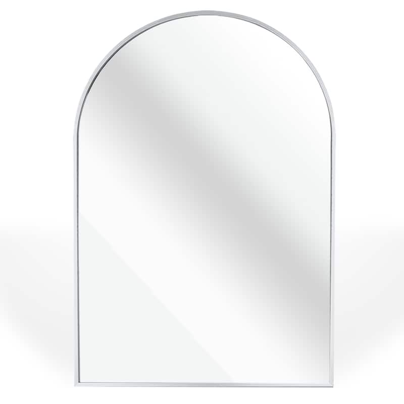 20x30 Inch Metal Framed Arched Bathroom Mirror for Wall