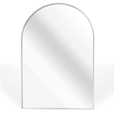 24 in. W x 36 in. H Arched Metal Bathroom Wall Mirror