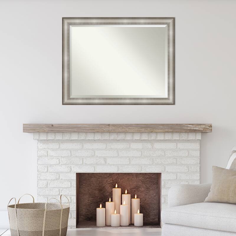Beveled Wall Mirror - Imperial Pewter Black Frame