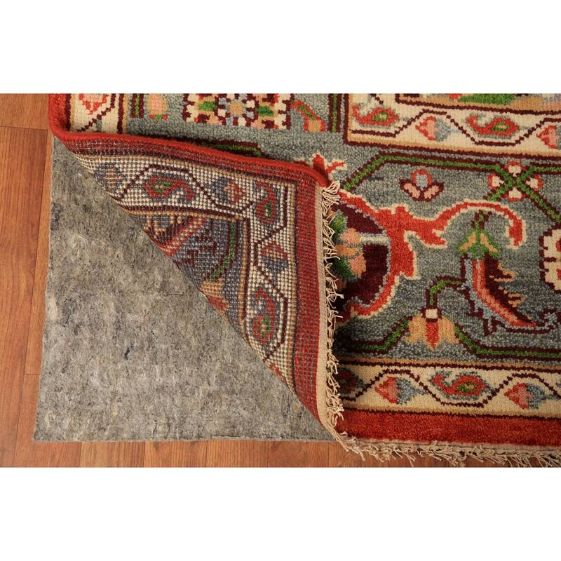 All-Over Floral Heriz Serapi Indian Area Rug Handmade Wool Carpet - 8'0"x 9'11"