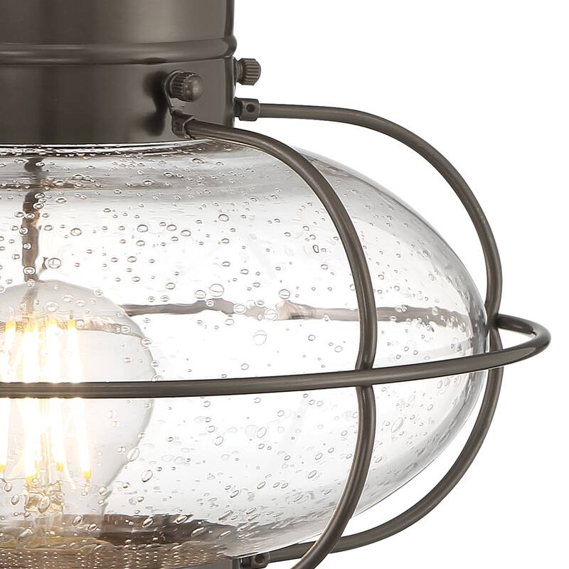 Elk Home Classic Onion Outdoor Post Light - Gun Metal with Seeded Glass