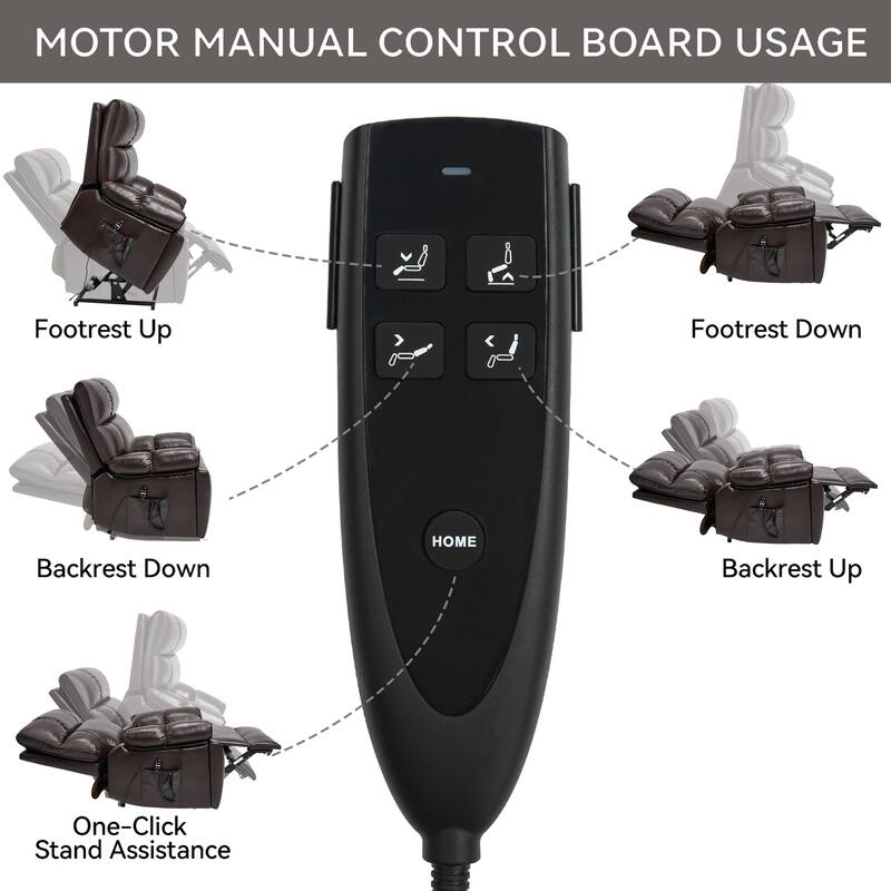 Leatheraire Heat Massage Dual Motor Infinite Position Up to 350 LBS Large Electric Power Lift Recliners with Hidden Cup Holders