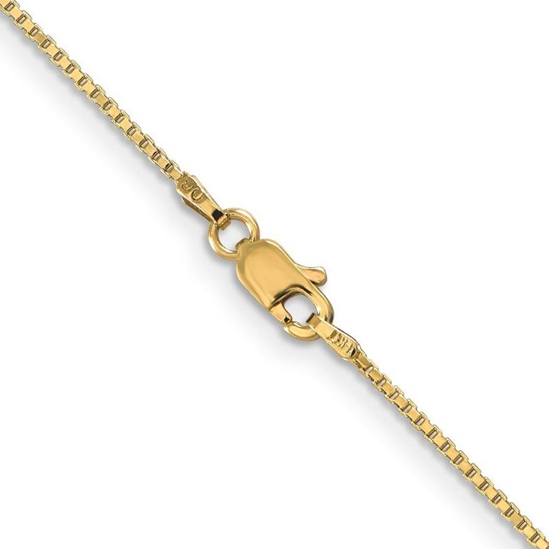Curata 14k Yellow Gold Solid 1.0mm Box Chain Necklace (Lobster) Options: 16 18 20 22 24
