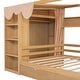 preview thumbnail 7 of 23, Full Size Wood House Bed with Two Drawers,Shlves and Small Wardrobe