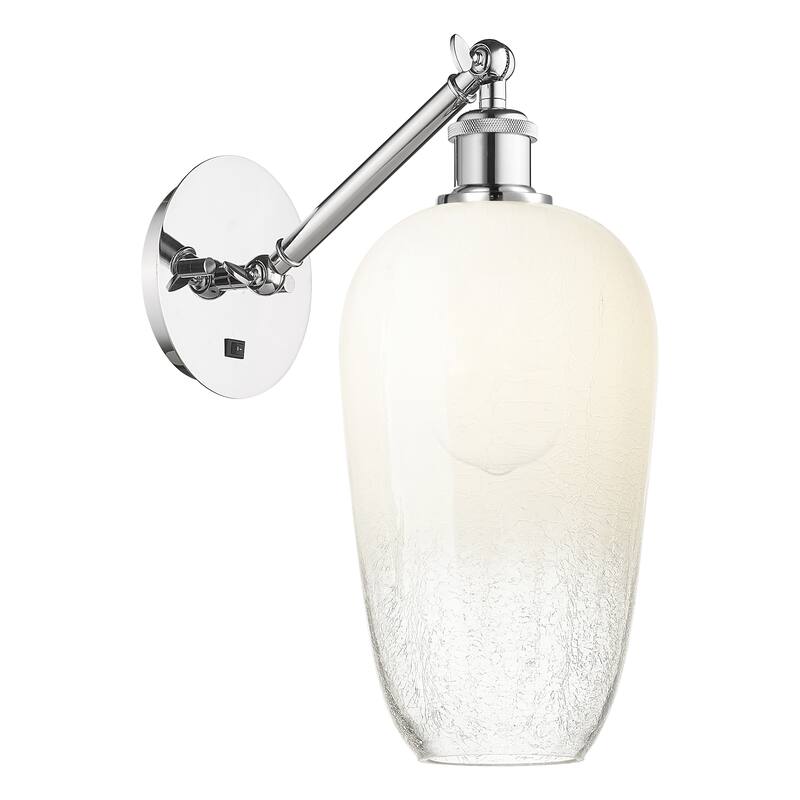 Innovations Lighting Endless Possibilities Ballston - Brookhaven Flute - 1 Light 7" Adjustable Sconce - Polished Chrome/Opal