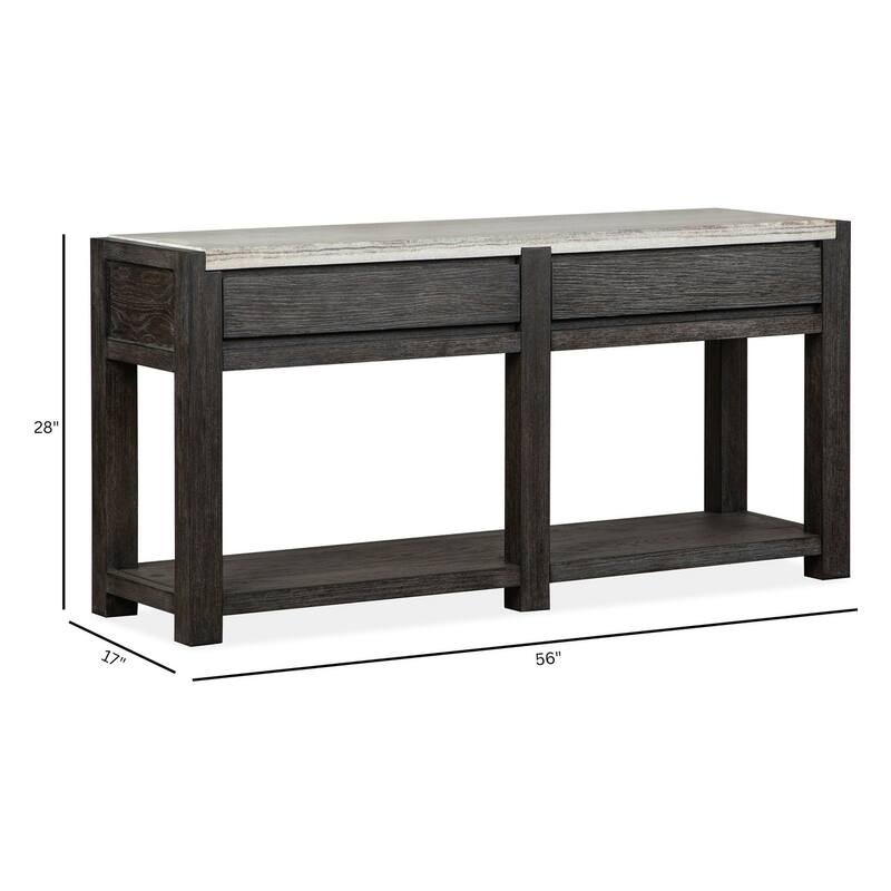 Magnussen Home Plum Creek Ravenwood Black Rectangular Sofa Table - 56''W x 17''D x 28''H