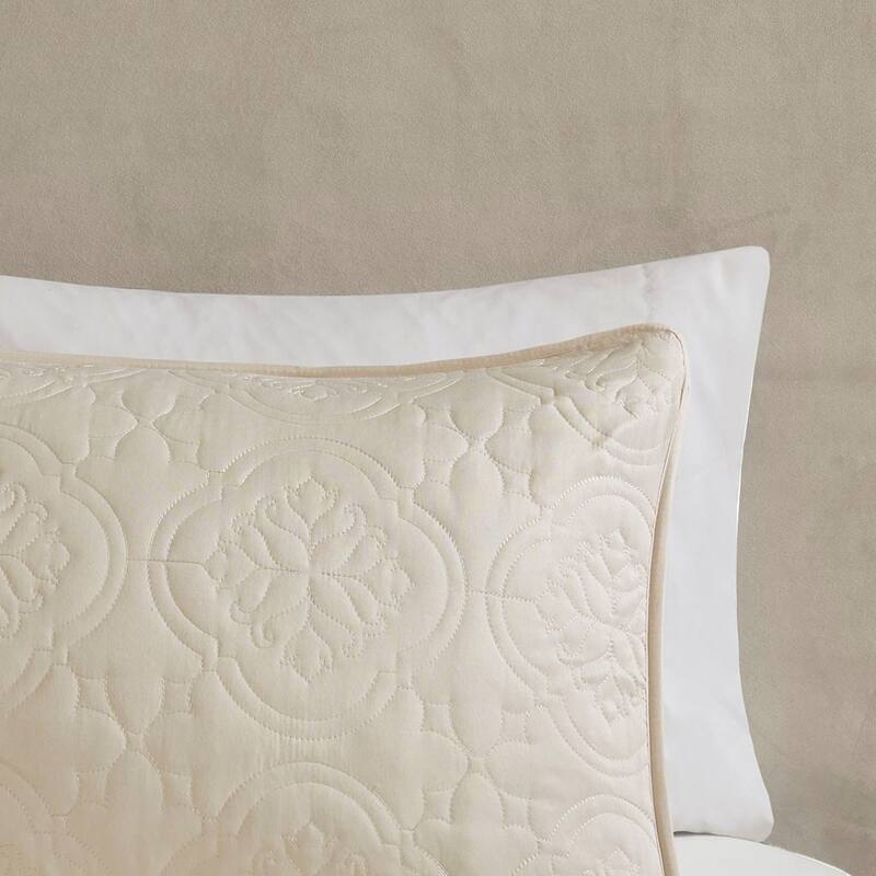 3 Piece Reversible Bedspread Set Cream King/Cal King