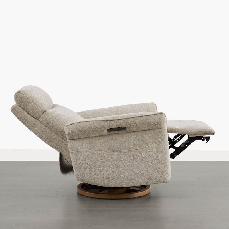 Spruce & Spring Power Swivel Recliner Chair Triple-Motor Nursery Glider