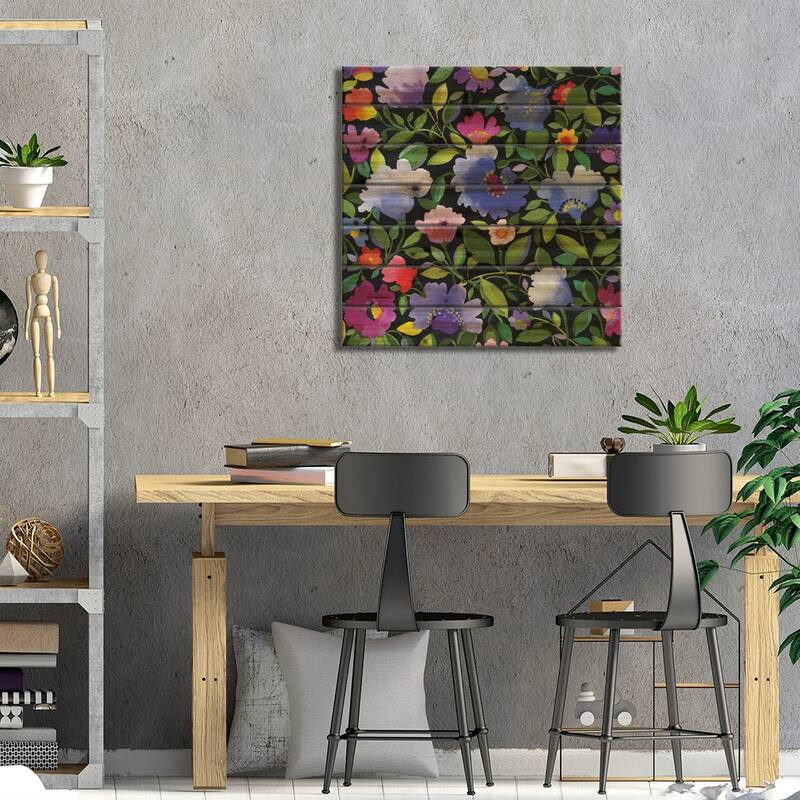 India Garden II Print On Wood by Kim Parker - Multi-Color