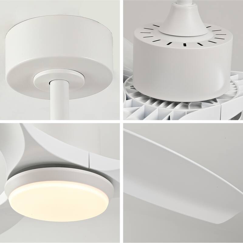 52" Ceiling Fan with Light, Remote Control Operation, Reversible DC Motor