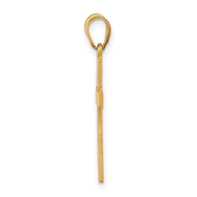 Curata 14k Yellow Gold 18" Small Border Polished Cross Necklace - 17x12mm