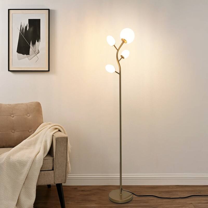 68'' 4-Light Tree Floor Lamp With LED Bulbs Included
