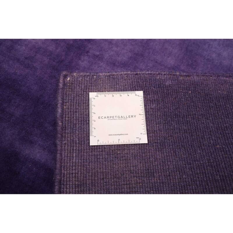 ECARPETGALLERY Hand Loomed Galleria Purple Wool Rug - 5'5 x 7'8