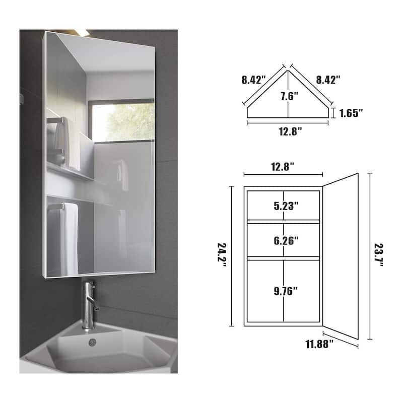 Triple Shelf Storage Cabinet Bathroom Triangle Cabinet